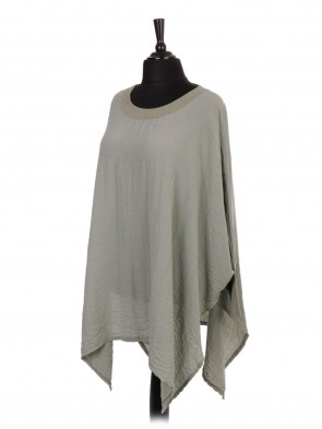 Italian Plus Size Batwing Tunic Top With Side Split