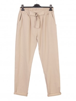 Italian Solid Magic Trousers With Elasticated Waist