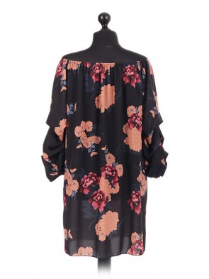 Italian Stem Floral Bardot Tunic