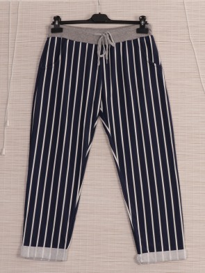 Italian Stripe Cotton Trousers