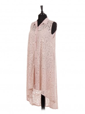 Italian Two Layered High low Lace Dress