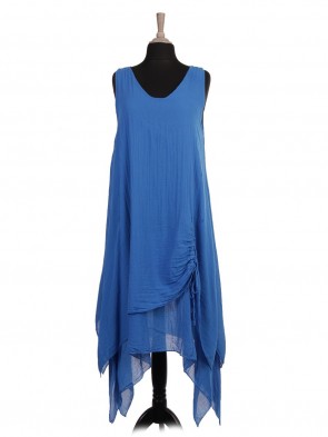 Italian Two Layered Ruched Hem Dress