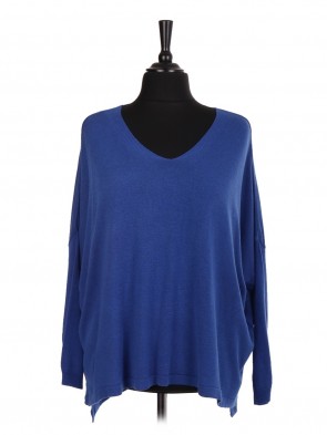 Italian V-neck Knitted Oversized Top