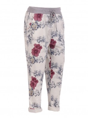 Plus Size Italian Floral Printed Trouser