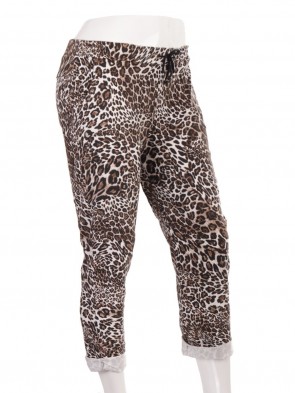 Plus Size Italian Leopard Print Magic Pants