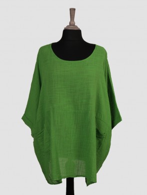 Plus Size Italian Plain Batwing Tunic Top