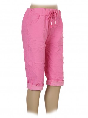 Plus Size Italian Plain Magic Shorts With Side Pockets