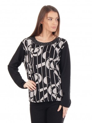 Printed loose Neckline jumper top