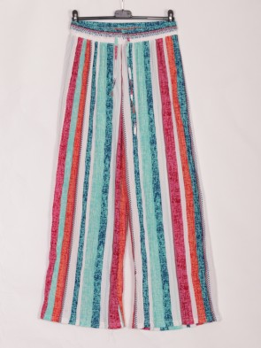 Tribal Printed Wide Leg Crinkle Trousers