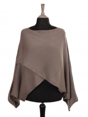 Women Wrap Over Style Relaxed Fit Poncho